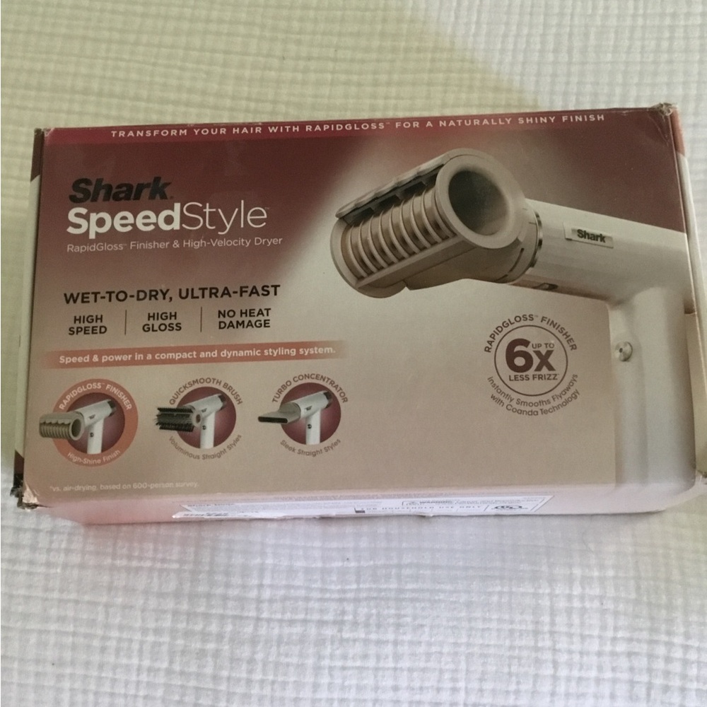 Shark SpeedStyle RapidGloss Finisher & High-Velocity Dryer - White/Pink